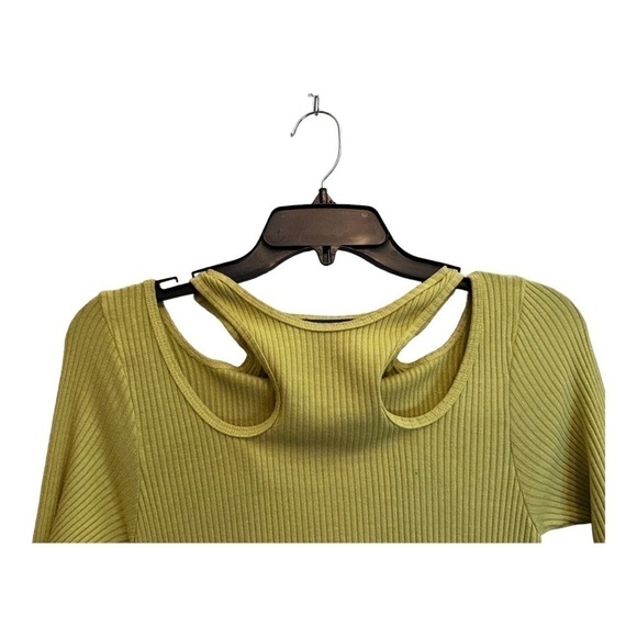 Simon Miller Anz Rib Cutout Long Sleeve Dress in kiwi (lime green) - Picture 9 of 15